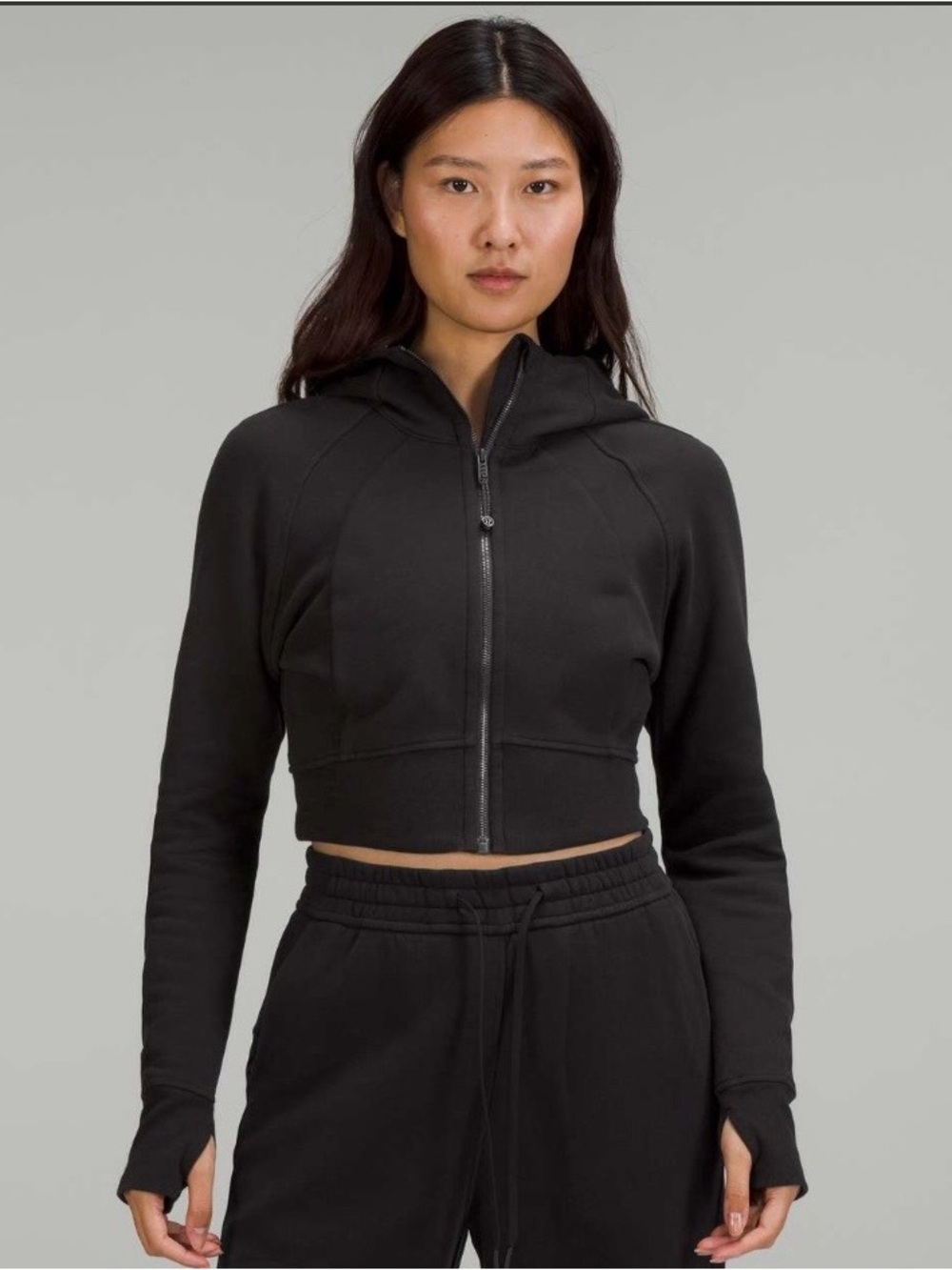 Lululemon Scuba Full-Zip Cropped Hoodie Black Size 4 Jacket